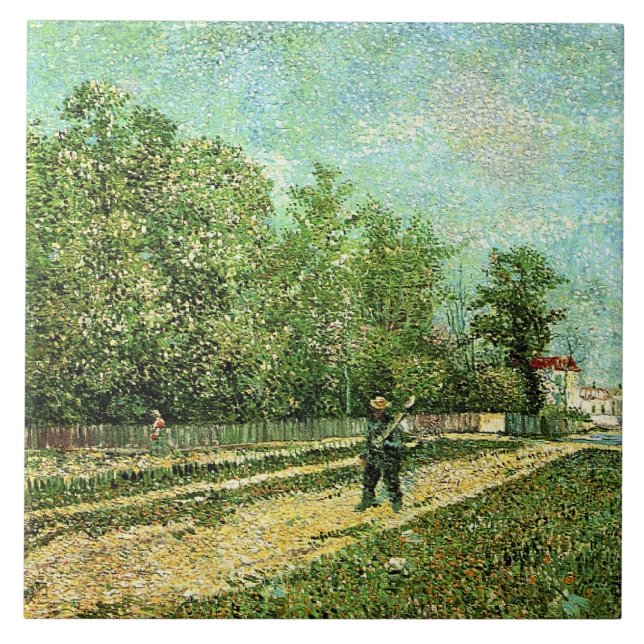 Van Gogh - Man with Spade... Ceramic Tile (Front)
