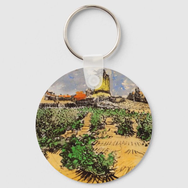 Van Gogh Mill of Alphonse Daudet at Fontevielle Key Ring (Front)