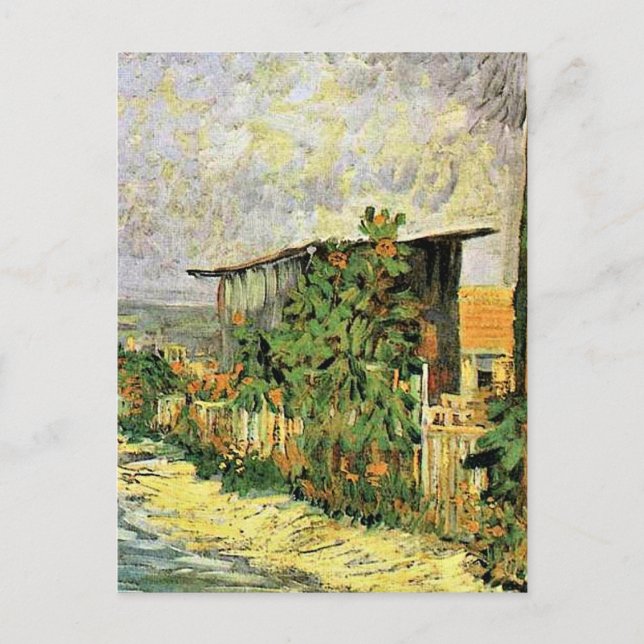 Van Gogh - Montmarte Path with Sunflowers, Postcard (Front)