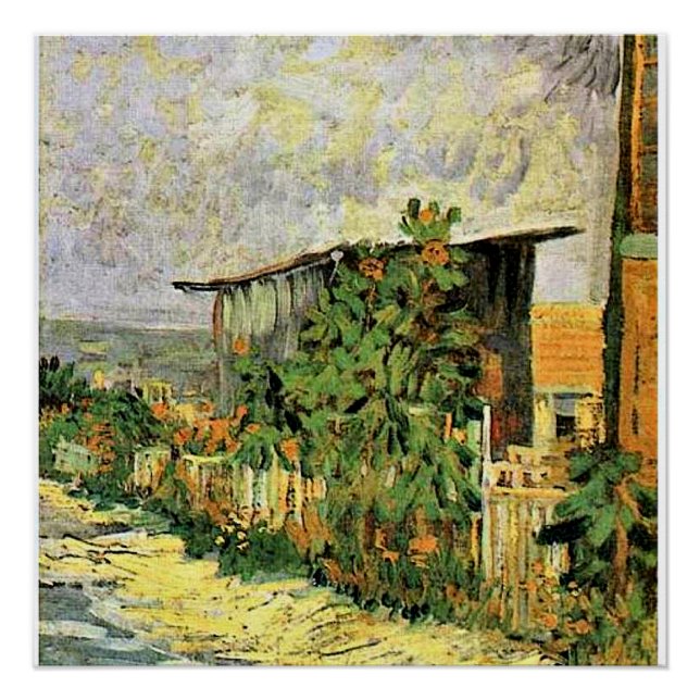 Van Gogh - Montmarte Path with Sunflowers, Poster (Front)