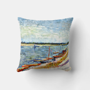 Van Gogh - Moored Boats, Cushion