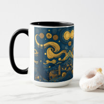 Van Gogh Mugs - AI generated Starry Night design