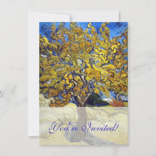 Van Gogh Mulberry Tree Masterpiece Art Invitation (Front)