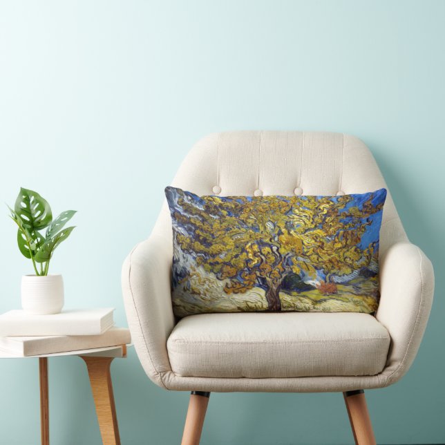 Van Gogh Mulberry Tree Masterpiece Art Lumbar Cushion (Chair)