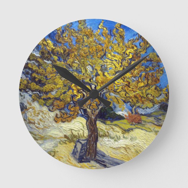 Van Gogh Mulberry Tree Masterpiece Art Round Clock (Front)
