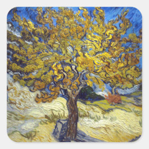 Van Gogh Mulberry Tree Masterpiece Art Square Sticker