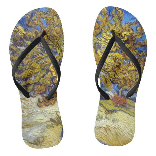 Van Gogh Mulberry Tree Masterpiece Art Thongs (Footbed)