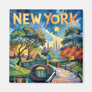 Van Gogh New York Central Park Oil Painting Travel Magnet