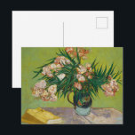 Van Gogh Oleanders Pink Floral Still Life Art Postcard<br><div class="desc">Oleanders (1888) is a radiant still life masterpiece created by Vincent van Gogh during his creatively explosive period in Arles. The painting features abundant clusters of pink oleander flowers in a majolica jug, set against a vibrant citron-green background. Van Gogh’s characteristic bold brushstrokes and thick impasto bring a sense of...</div>