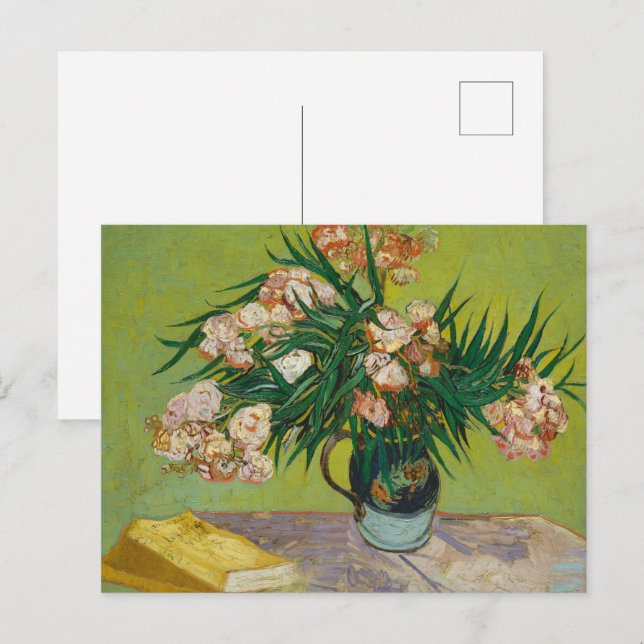 Van Gogh Oleanders Pink Floral Still Life Art Postcard (Front/Back)