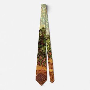 Van Gogh Olive Grove Pale Blue Sky, Fine Art Tie
