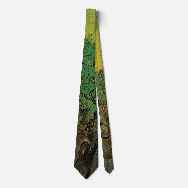 Van Gogh Olive Grove Picking Figures, Fine Art Tie (Front)