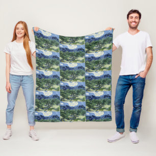 Van Gogh Olive Trees - Blue Mountain Art Fleece Blanket