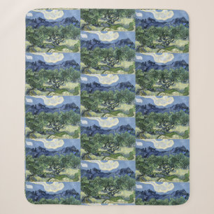 Van Gogh Olive Trees - Blue Mountain Art Sherpa Blanket
