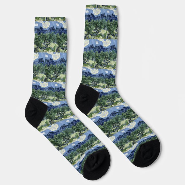 Van Gogh Olive Trees - Blue Mountain Art Socks (Right)