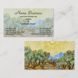 Van Gogh Olive Trees - Golden Sun & Sky Art Business Card