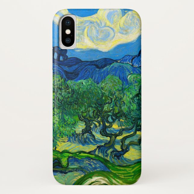 Van Gogh Olive Trees in a Mountainous Landscape Case-Mate iPhone Case (Back)
