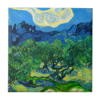 Van Gogh Olive Trees in a Mountainous Landscape