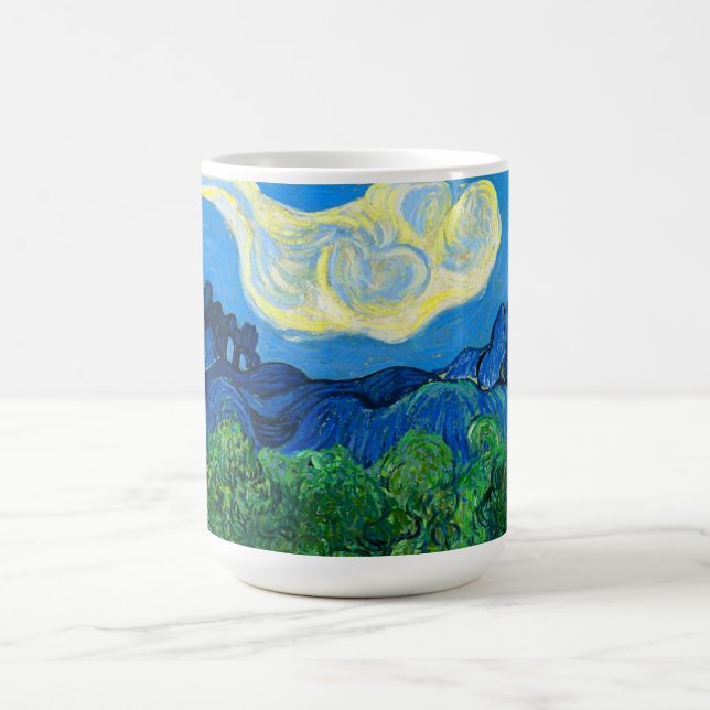 Van Gogh Olive Trees in a Mountainous Landscape Coffee Mug (Center)