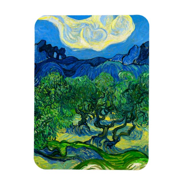 Van Gogh Olive Trees in a Mountainous Landscape Magnet (Vertical)