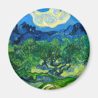Van Gogh Olive Trees in a Mountainous Landscape