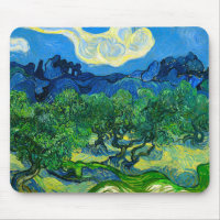 Van Gogh Olive Trees in a Mountainous Landscape