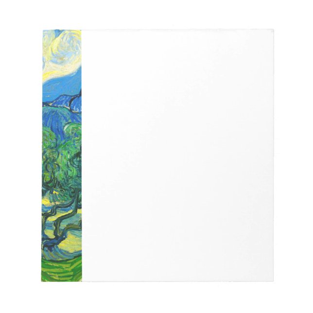 Van Gogh Olive Trees in a Mountainous Landscape Notepad (Front)