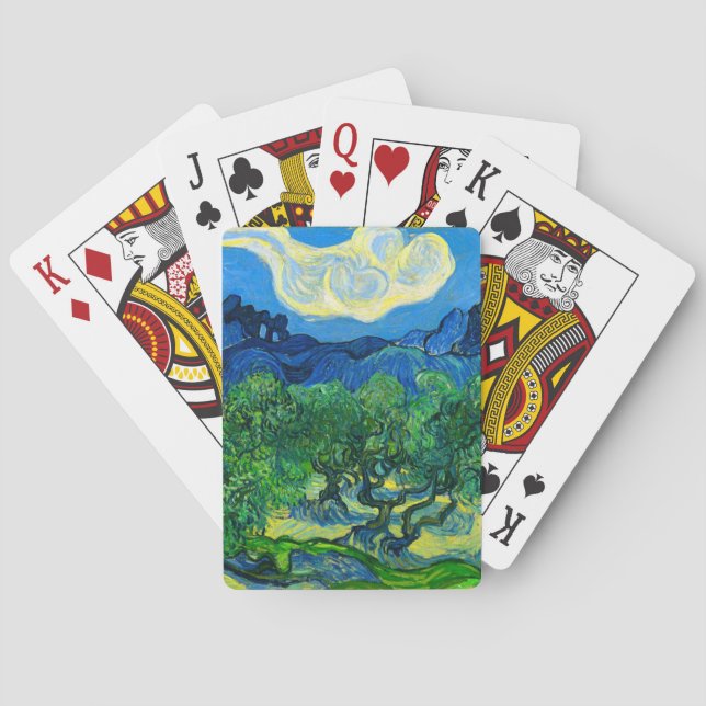 Van Gogh Olive Trees in a Mountainous Landscape Playing Cards (Back)