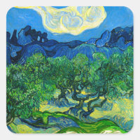 Van Gogh Olive Trees in a Mountainous Landscape