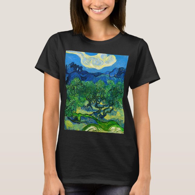 Van Gogh Olive Trees in a Mountainous Landscape T-Shirt (Front)