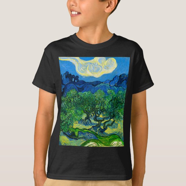 Van Gogh Olive Trees in a Mountainous Landscape T-Shirt (Front)