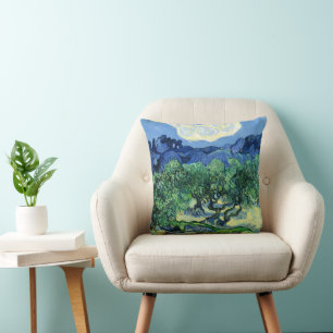Van Gogh - Olive Trees with Alpilles Background Cushion