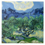 Van Gogh - Olive Trees with Alpilles in Background Ceramic Tile<br><div class="desc">Olive Trees with the Alpilles in the Background,  famous painting by Vincent van Gogh</div>