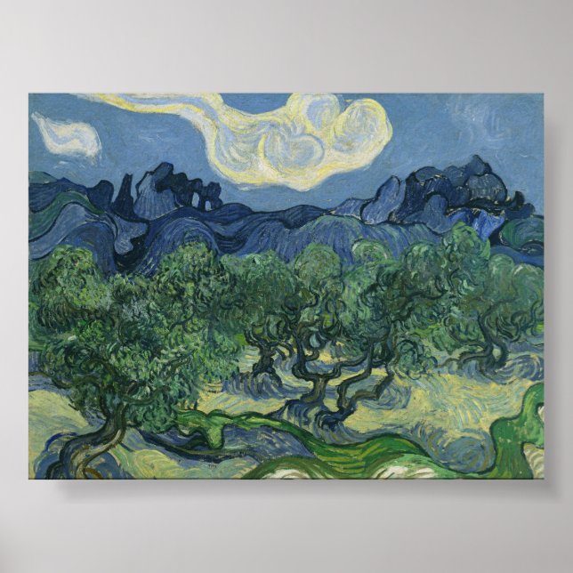 Van Gogh Olive Trees with the Alpilles in the Back Poster (Front)