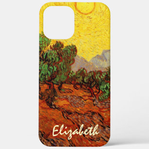 Van Gogh Olive Trees with Yellow Sky and Sun iPhone 12 Pro Max Case