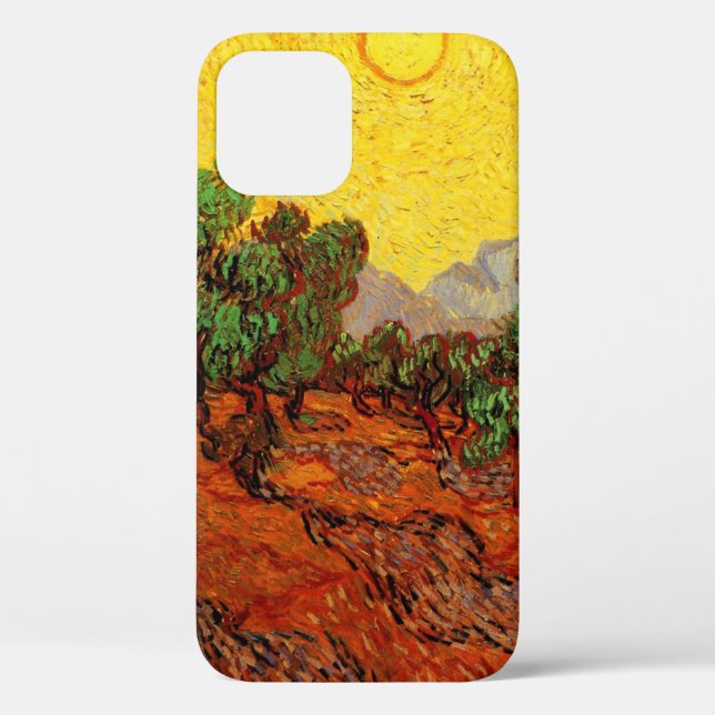 Van Gogh Olive Trees with Yellow Sky and Sun Case-Mate iPhone Case (Back)