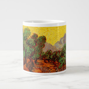 Van Gogh Olive Trees with Yellow Sky and Sun Large Coffee Mug