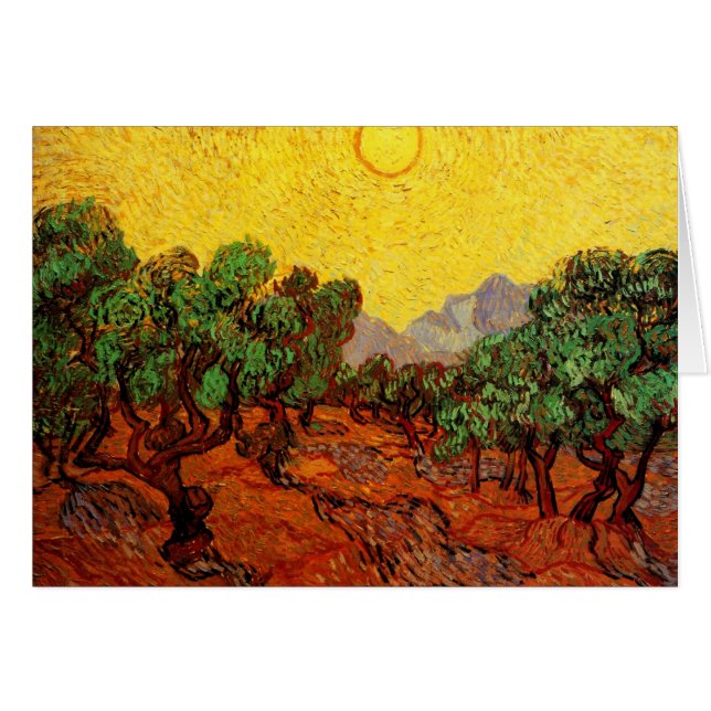 Van Gogh Olive Trees with Yellow Sky Sun, Fine Art (Front Horizontal)