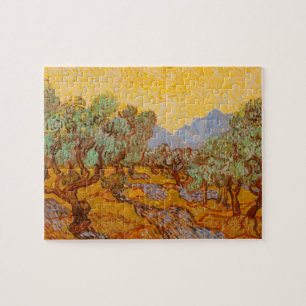 Van Gogh Olive Trees Yellow Sun Sky Jigsaw Puzzle