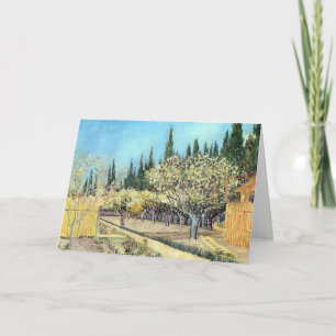 Van Gogh Orchard in Blossom, Bordered by Cypresses Card