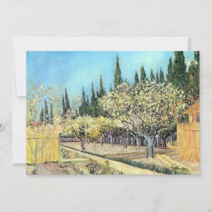 Van Gogh Orchard in Blossom, Bordered by Cypresses Invitation