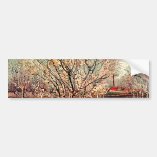 Van Gogh Orchard in Blossom Vintage, Fine Art Bumper Sticker