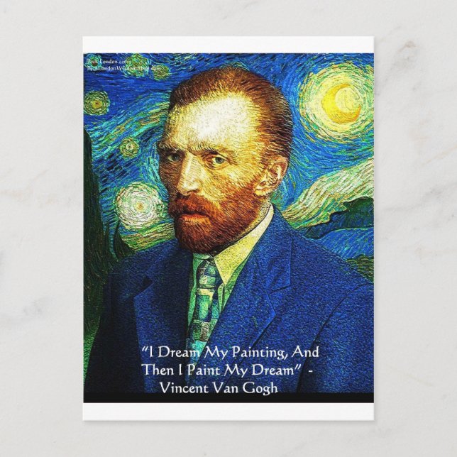 Van Gogh "Paint My Dreams" Gifts Mugs Cards Etc (Front)