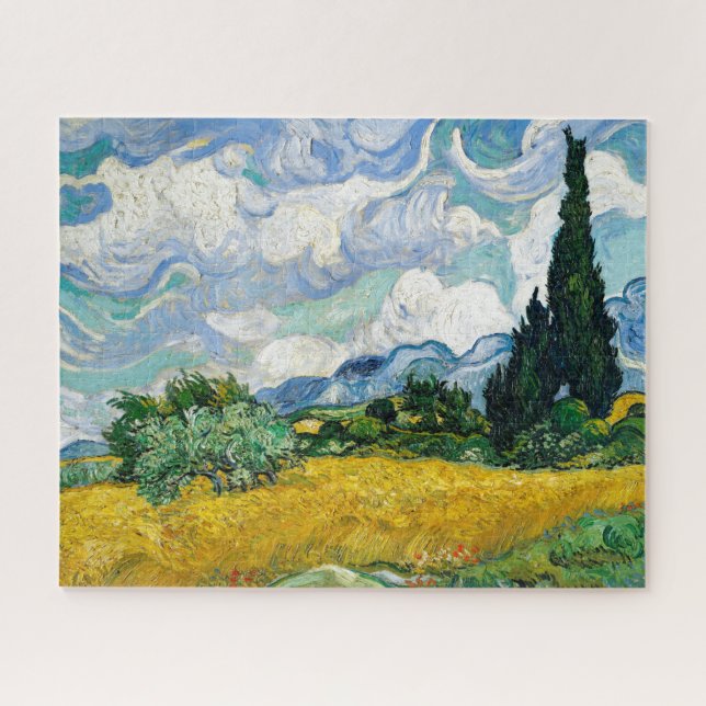 Van Gogh Painting Art Vintage Wheat Field Cypresse Jigsaw Puzzle (Horizontal)
