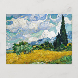 Van Gogh Painting Art Vintage Wheat Field Cypresse Postcard