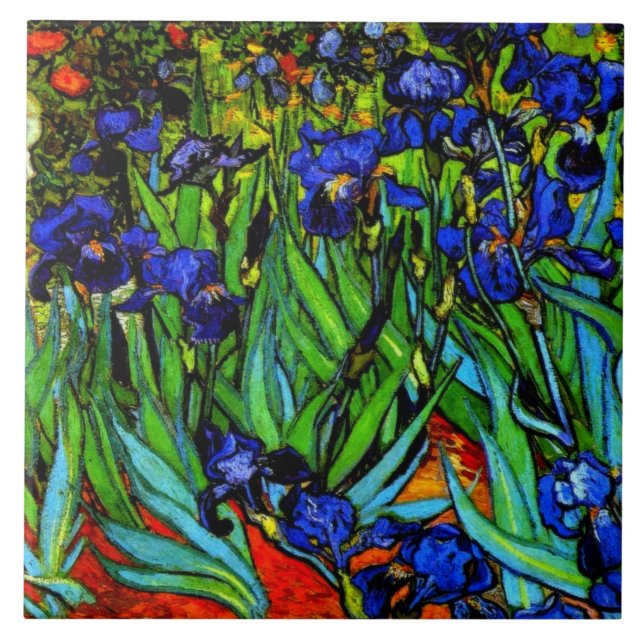 Van Gogh painting, Irises, Ceramic Tile (Front)