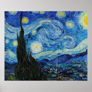 Van Gogh Painting of The Starry Night (1889) Poster