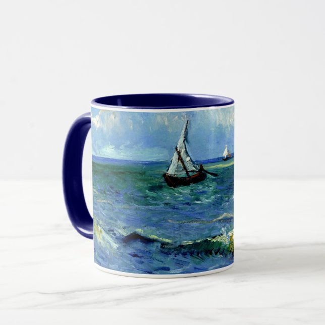 Van Gogh painting, Seascape, Mug (Front Left)