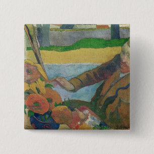 Van Gogh painting Sunflowers, 1888 15 Cm Square Badge