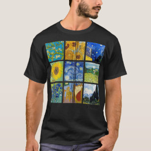 Van Gogh Paintings, Sunflowers, Starry Night Zip  T-Shirt